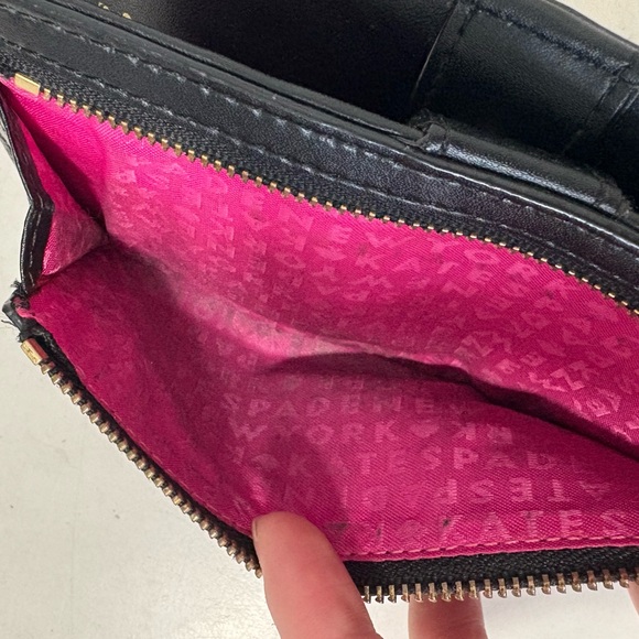 Kate Spade Black Bow Tie Wallet Snap Button - Picture 4 of 6